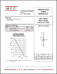 BZX55-C10 datasheet: Pd=500mW, Vz=10V zener diode BZX55-C10