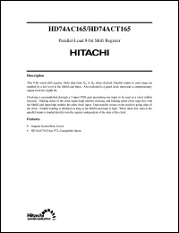 HD74AC165 datasheet: Parallel-load 8-bit Shift Register HD74AC165