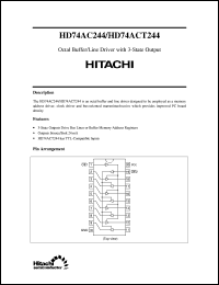 HD74AC244 datasheet: Octal Buffers/Line Drivers/Line Receivers with noninverted 3-state outputs HD74AC244