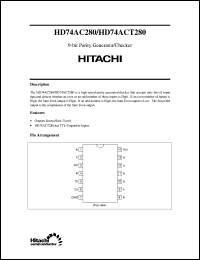 HD74ACT280 datasheet: 9-bit Odd/Even Parity Generator/Checker HD74ACT280