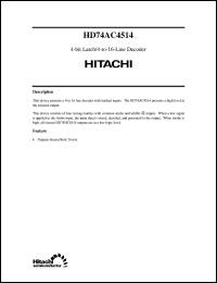 HD74AC4514 datasheet: 4bit Latch/4-to-16 line Decoder HD74AC4514