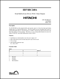 HD74BC240A datasheet: Octal Buffers/Line Drivers with 3-state outputs HD74BC240A