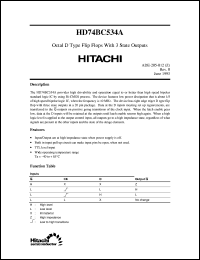 HD74BC534A datasheet: Octal D-type Flip-Flops with 3-state output HD74BC534A