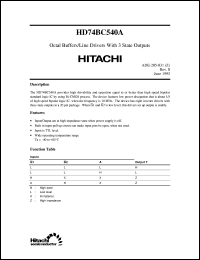 HD74BC540A datasheet: Octal Buffers and Line Drivers with 3-state outputs HD74BC540A