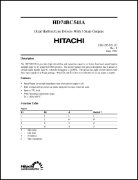 HD74BC541A datasheet: Octal Buffers and Line Drivers with 3-state outputs HD74BC541A