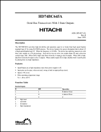 HD74BC645A datasheet: Octal Bus Transceivers with 3-state outputs HD74BC645A