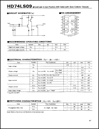 HD74LS09 datasheet: Quad. 2-input AND Gates with Open Collector output HD74LS09