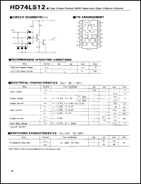 HD74LS12 datasheet: Triple 3-input NAND Gates with Open Collector output HD74LS12