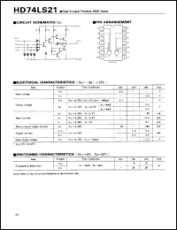 HD74LS21 datasheet: Dual 4-input AND Gates HD74LS21