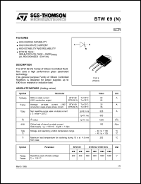 BTW69-1200 datasheet: SCR, 50A, 1200V BTW69-1200