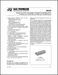 M494B1 datasheet: Single-chip voltage tuning system with 4 analog controls and uP interface M494B1