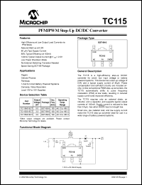 TC115331ECTTR datasheet: PFM/PWM step-up DC/DC converter, output 3.3V TC115331ECTTR