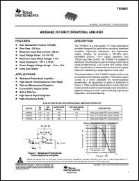 THS4601ID datasheet: Wideband, FET-input operational amplifier THS4601ID