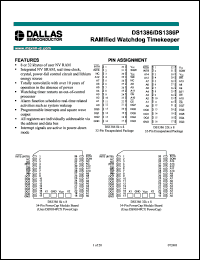 DS1386P08-120 datasheet: RAMified watchdog timekeeper 8k x 8, 120ns DS1386P08-120