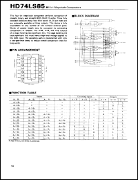 HD74LS85 datasheet: 4-bit Magnitude Comparator HD74LS85