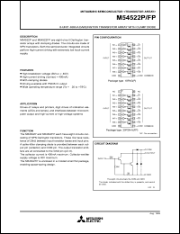 M54522FP datasheet: 8-unit 400mA darlington transistor array with clamp diode M54522FP