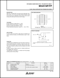 M54519P datasheet: 7-unit 400mA darlington transistor array M54519P