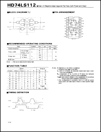 HD74LS112 datasheet: Dual J-K Flip-Flops with Preset and Clear HD74LS112