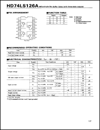 HD74LS126A datasheet: Quad. Bus Buffer Gates with 3-state outputs HD74LS126A