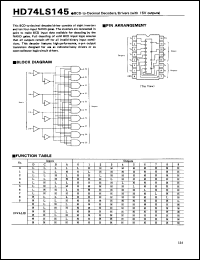 HD74LS145 datasheet: BCD-to-Decimal Decoder/Driver with 15V outputs HD74LS145