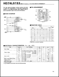 HD74LS153 datasheet: Dual 4 line-to-1 line Data Selectors/Multiplexers HD74LS153