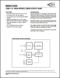 IS62C1024-35TI datasheet: 35ns; 5V; 128K x 8 high-speed CMOS static RAM IS62C1024-35TI