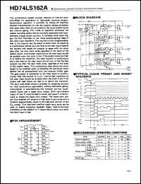 HD74LS162A datasheet: Synchronous Decade Counter with Synchronous Clear HD74LS162A