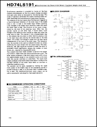 HD74LS191 datasheet: Synchronous Up/Down 4-bit Binary Counter with Single Clock Line HD74LS191