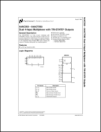 54ACT253MDA datasheet: Dual 4-Input Multiplexer with TRI-STATE Outputs 54ACT253MDA