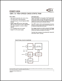 IC62C1024-45TI datasheet: 45ns; 5V; 128K x 8 high-speed CMOS static RAM IC62C1024-45TI