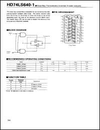 HD74LS640-1 datasheet: Octal Bus Transceivers with 3-state outputs HD74LS640-1