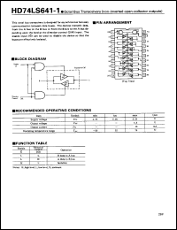 HD74LS641-1 datasheet: Octal Bus Transceivers with non-inverted open-collector outputs HD74LS641-1