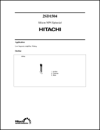 2SD1504 datasheet: Small signal general purpose transistor 2SD1504