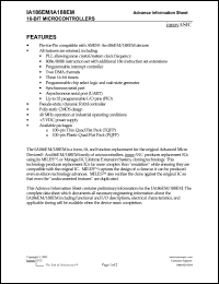 IA188EM-PQF100I datasheet: 8-bit 5VDC microcontroller IA188EM-PQF100I
