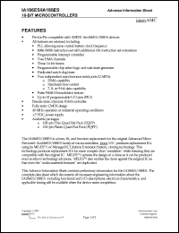 IA186ES-TQF100I datasheet: 16-bit 5VDC; 40MHz; microcontroller IA186ES-TQF100I