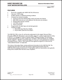 IA80C188PQF80I datasheet: 40MHz 8-bit microcontroller IA80C188PQF80I