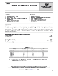 42095-005 datasheet: 1.5A 5V negative high temperature regulator 42095-005