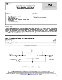 42117-005 datasheet: 1.0A 5V negative high temperature fixed voltage regulator 42117-005