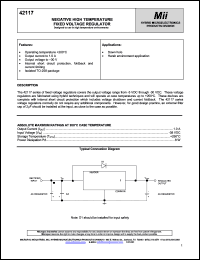 42117-012 datasheet: 1.0A 12V negative high temperature fixed voltage regulator 42117-012