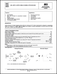 JANTX4N48 datasheet: 40mA 7V single channel optocoupler JANTX4N48