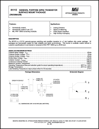 61113-005 datasheet: 40V general purpose (PNP) transistor surface mount package: 2N2369AUB 61113-005