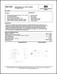 65017-001 datasheet: 3.5-15V; 50mA; 500mW high reliability hall effect sensor latching output 65017-001
