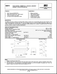 66012-002 datasheet: 2-18V; 20mA; 50mW 4-channel, hermetically sealed, low-input current, 6N140 optocoupler 66012-002