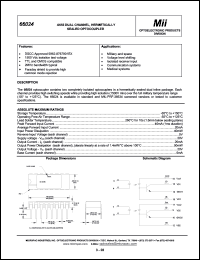 66024-001 datasheet: 2-18V; 40mA; 40mW 4N55 dual channel, hermetically sealed optocoupler 66024-001