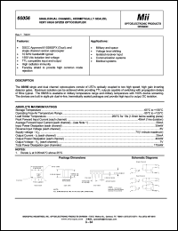 66056-011 datasheet: 4.5-5.5V; 40mA; 35mW single/dual channel, hermetically sealed, very high speed optocoupler 66056-011