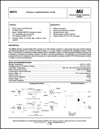 66079-001 datasheet: 7V; 40mA optically coupled digital filter 66079-001
