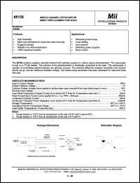 66158-011 datasheet: 7V; 50mA; single channel optocoupler direct replacement for 3C92C 66158-011
