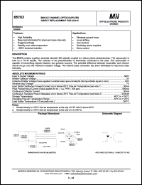 66163-101 datasheet: 5V; 50mA; single channel optocoupler: direct replacement for 3C91C 66163-101