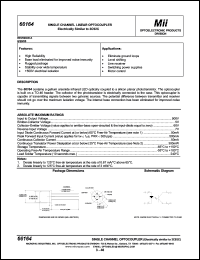 66164-011 datasheet: 5V; 50mA; single channel linear optocoupler: direct replacement for 3C92C 66164-011