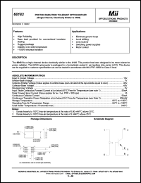 66183-105 datasheet: 7V; 50mA; 1kV proton radiation tolerant optocoupler 66183-105